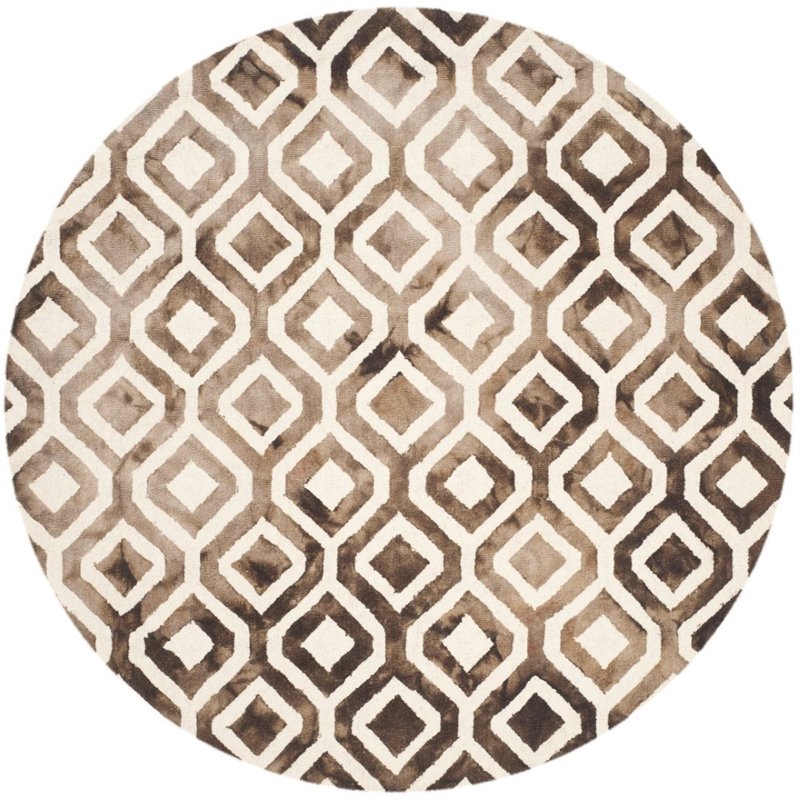 Safavieh Dip Dye 3' X 5' Hand Tufted Rug in Ivory and Chocolate