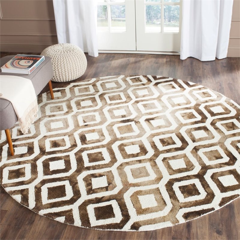 Safavieh Dip Dye 3' X 5' Hand Tufted Rug in Ivory and Chocolate