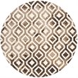 Safavieh Dip Dye 7' Round Hand Tufted Rug in Ivory and Chocolate