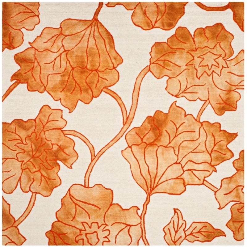 Safavieh Dip Dye 4' X 6' Hand Tufted Rug in Ivory and Orange