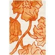 Safavieh Dip Dye 7' Square Hand Tufted Rug in Ivory and Orange