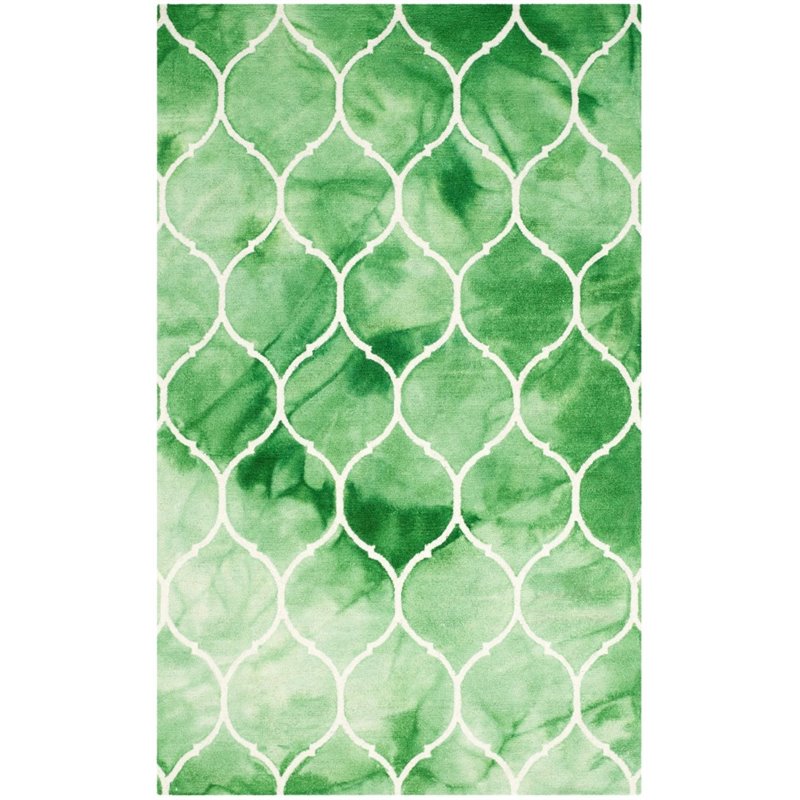Safavieh Dip Dye 2' X 3' Hand Tufted Rug in Green and Ivory