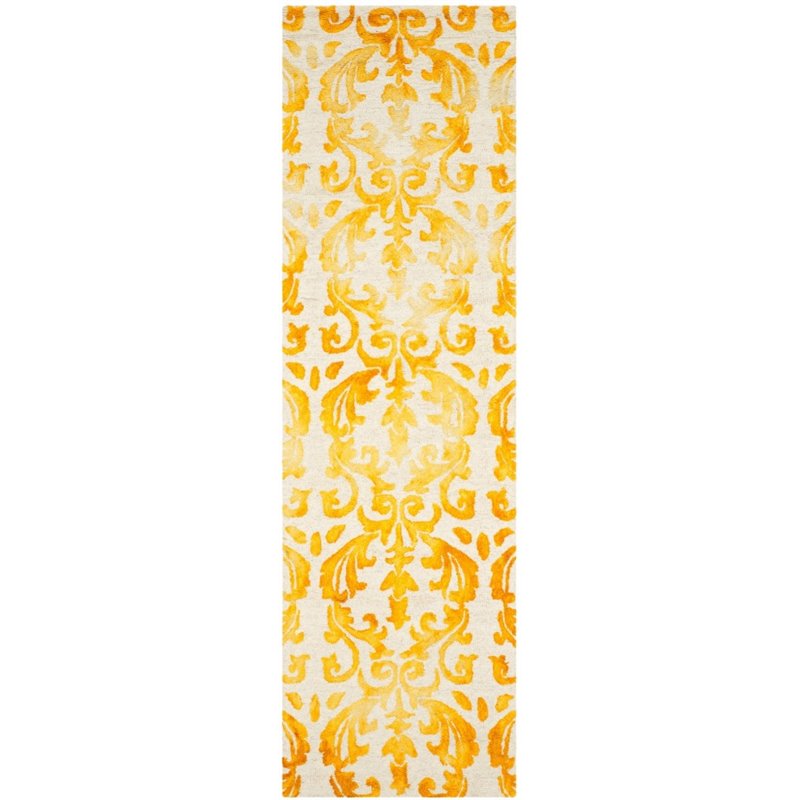 Safavieh Dip Dye 2' X 3' Hand Tufted Rug in Ivory and Gold