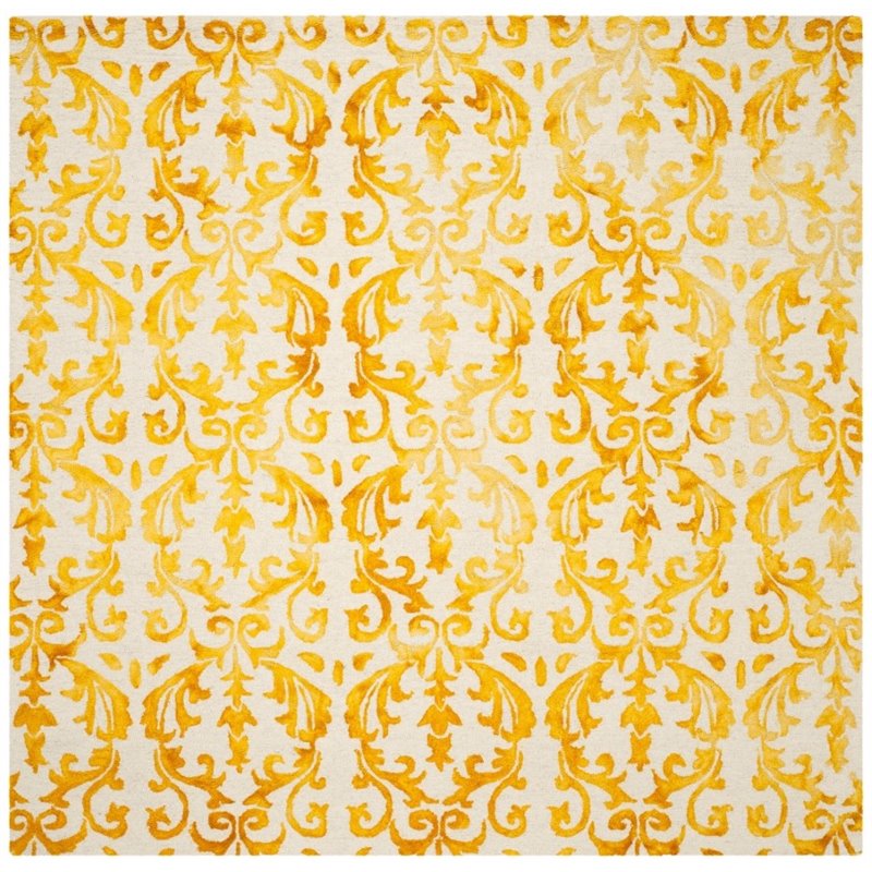 Safavieh Dip Dye 2' X 3' Hand Tufted Rug in Ivory and Gold