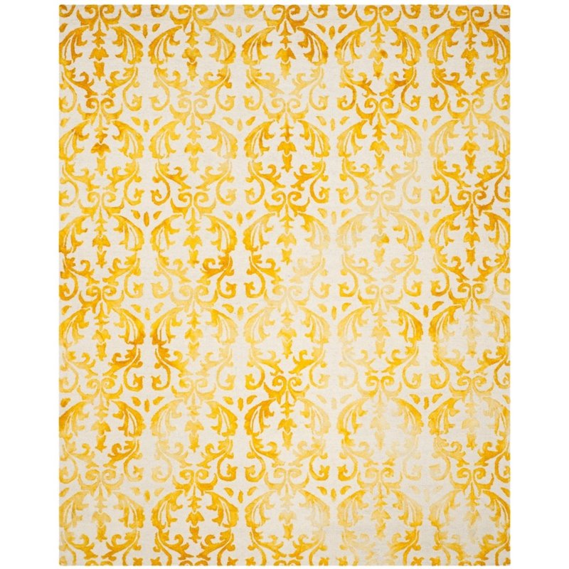 Safavieh Dip Dye 2' X 3' Hand Tufted Rug in Ivory and Gold