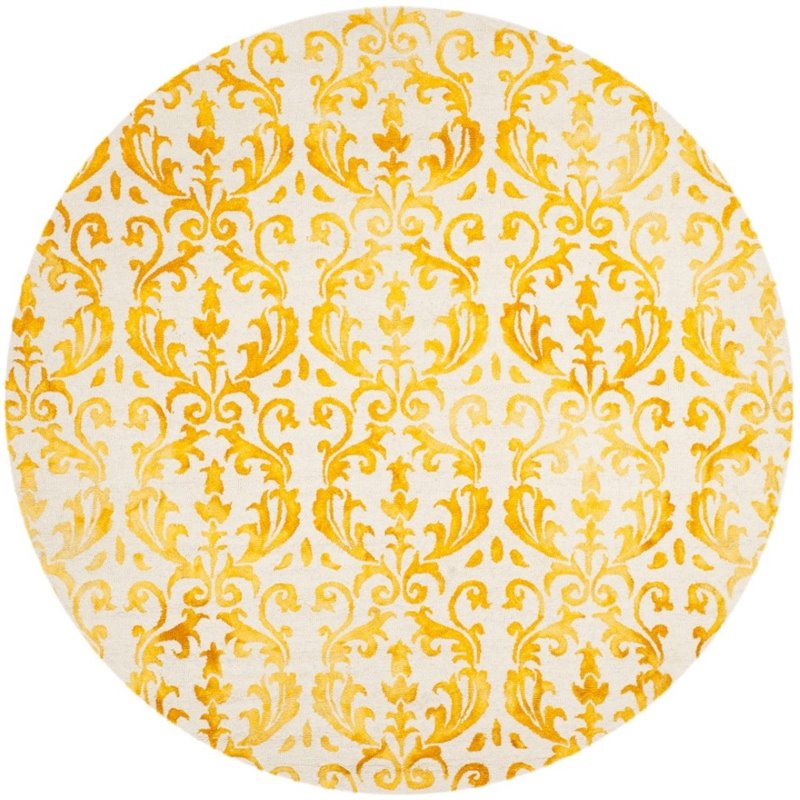 Safavieh Dip Dye 4' X 6' Hand Tufted Rug in Ivory and Gold
