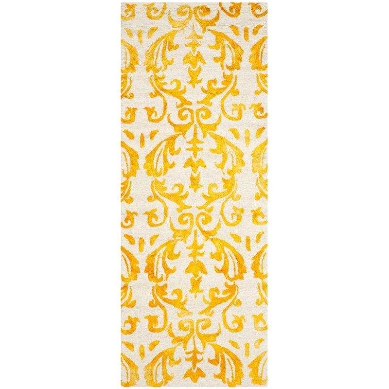 Safavieh Dip Dye 5' X 8' Hand Tufted Rug in Ivory and Gold