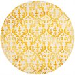 Safavieh Dip Dye 7' Round Hand Tufted Rug in Ivory and Gold