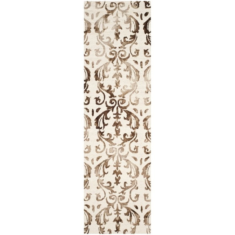 Safavieh Dip Dye 2' X 3' Hand Tufted Rug in Ivory and Chocolate