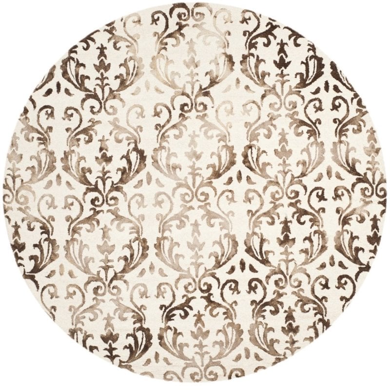Safavieh Dip Dye 2' X 3' Hand Tufted Rug in Ivory and Chocolate
