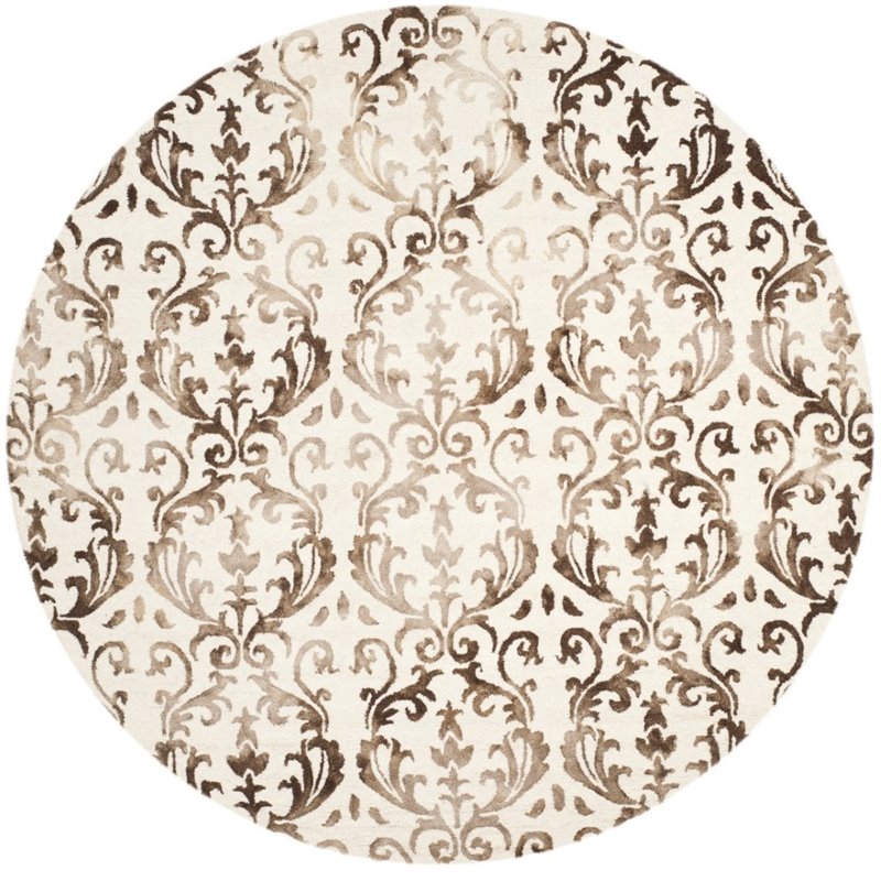 Safavieh Dip Dye 3' X 5' Hand Tufted Rug in Ivory and Chocolate