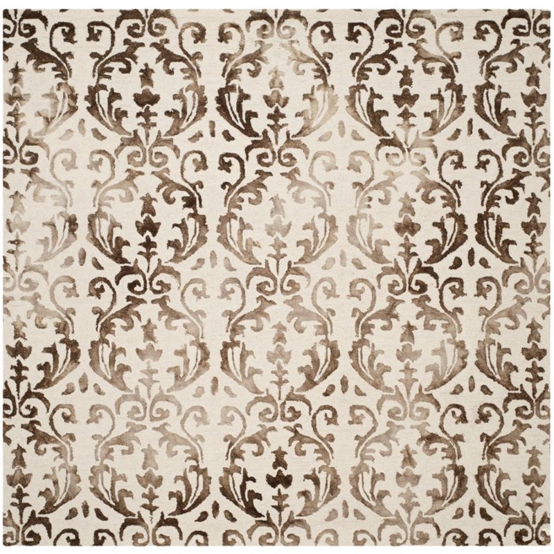 Safavieh Dip Dye 5' X 8' Hand Tufted Rug in Ivory and Chocolate