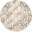 Safavieh Dip Dye 7' Round Hand Tufted Rug in Ivory and Chocolate