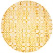 Safavieh Dip Dye 7' Round Hand Tufted Wool Rug in Ivory and Gold