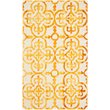 Safavieh Dip Dye 7' Square Hand Tufted Wool Rug in Ivory and Gold