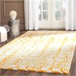 Safavieh Dip Dye 7' Square Hand Tufted Wool Rug in Ivory and Gold