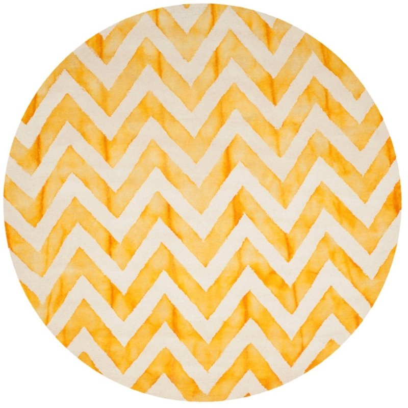 Safavieh Dip Dye 3' X 5' Hand Tufted Wool Pile Rug in Ivory and Gold