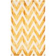 Safavieh Dip Dye 7' Round Hand Tufted Wool Rug in Ivory and Gold