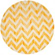 Safavieh Dip Dye 7' Round Hand Tufted Wool Rug in Ivory and Gold