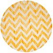Safavieh Dip Dye 7' Round Hand Tufted Wool Rug in Ivory and Gold