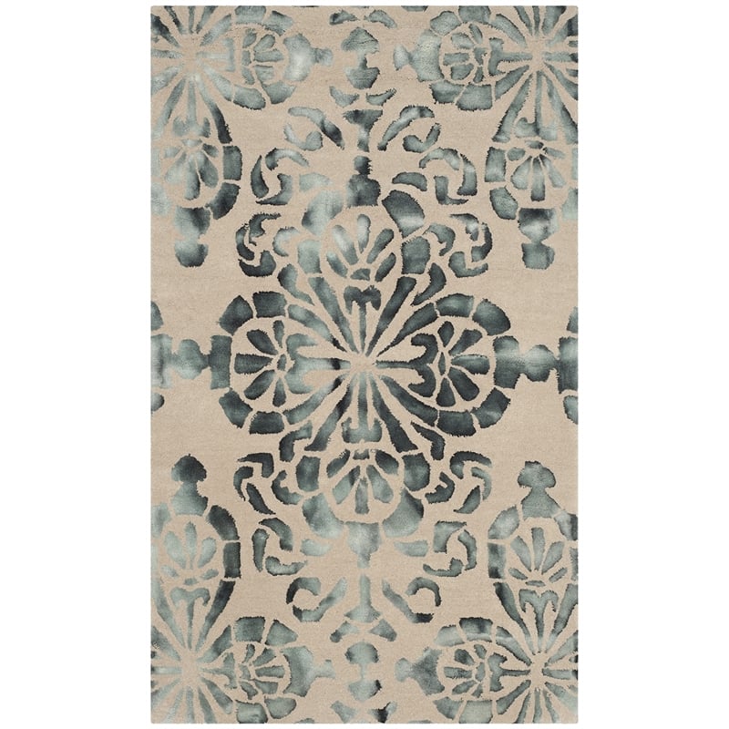 Safavieh Dip Dye 3' X 5' Hand Tufted Wool Pile Rug in Camel and Gray