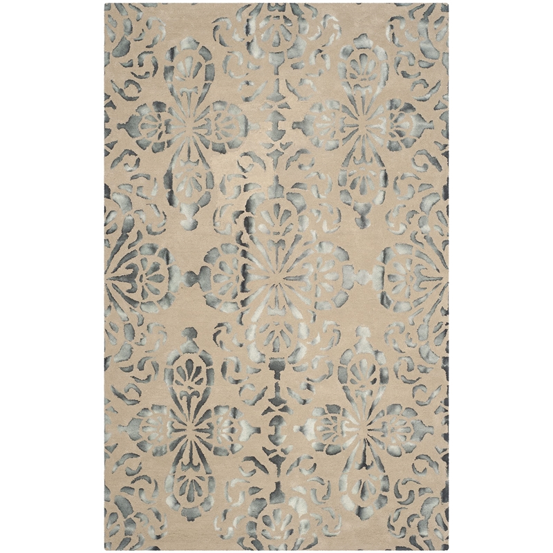 Safavieh Dip Dye 4' X 6' Hand Tufted Wool Pile Rug in Camel and Gray