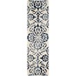 Safavieh Dip Dye 7' Round Hand Tufted Wool Rug in Ivory and Navy