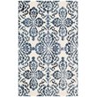 Safavieh Dip Dye 7' Round Hand Tufted Wool Rug in Ivory and Navy