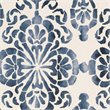 Safavieh Dip Dye 7' Round Hand Tufted Wool Rug in Ivory and Navy