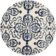 Safavieh Dip Dye 7' Round Hand Tufted Wool Rug in Ivory and Navy