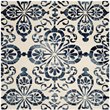Safavieh Dip Dye 7' Round Hand Tufted Wool Rug in Ivory and Navy