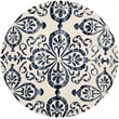 Safavieh Dip Dye 7' Round Hand Tufted Wool Rug in Ivory and Navy