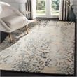 Safavieh Dip Dye 7' Square Hand Tufted Wool Rug in Ivory and Navy