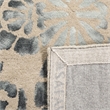 Safavieh Dip Dye 7' Square Hand Tufted Wool Rug in Ivory and Navy
