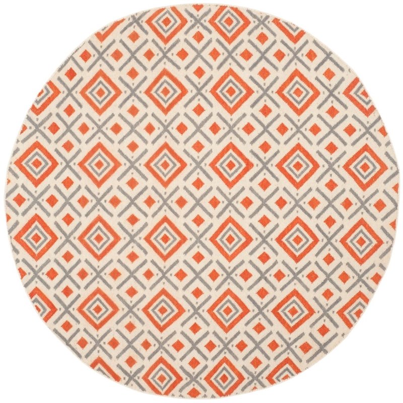 Safavieh Dhurries 6' Square Hand Woven Flat Weave Wool Rug
