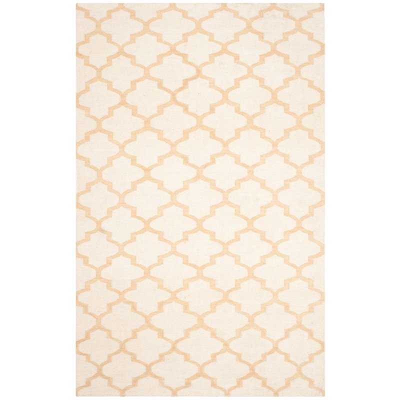 Safavieh Dhurries 6' Round Hand Woven Flat Weave Wool Rug