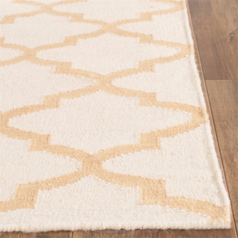 Safavieh Dhurries 6' Round Hand Woven Flat Weave Wool Rug