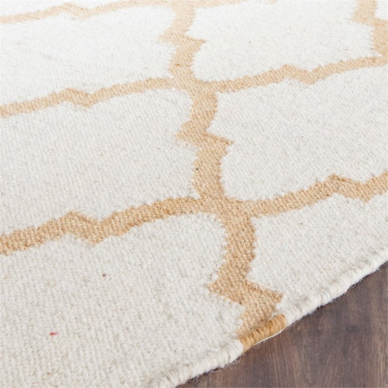 Safavieh Dhurries 6' Round Hand Woven Flat Weave Wool Rug