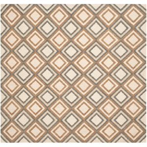 Safavieh Dhurries 6' Square Hand Woven Flat Weave Wool Rug