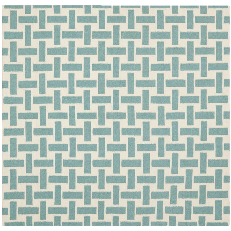 Safavieh Dhurries 6' Square Hand Woven Flat Weave Wool Rug