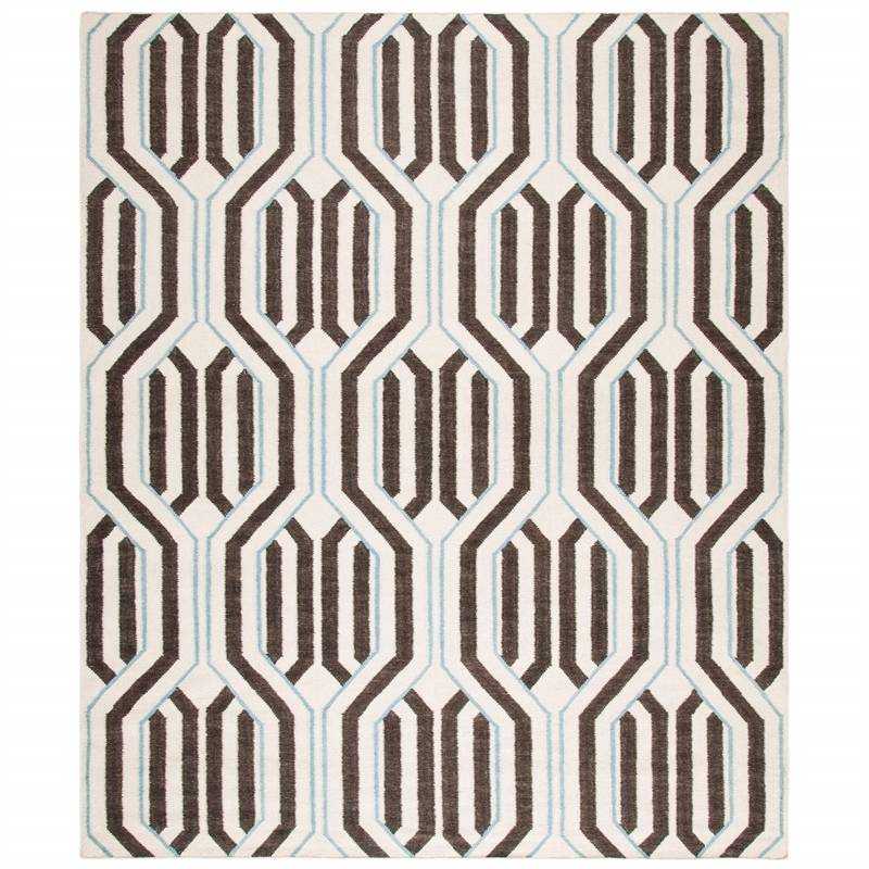 Safavieh Dhurries 8' X 10' Hand Woven Flat Weave Wool Rug in Ivory