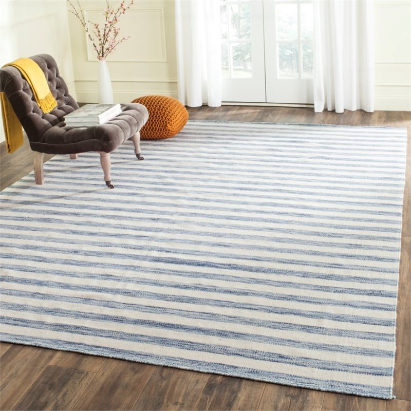 Safavieh Dhurries 6' Square Hand Woven Flat Weave Wool Rug