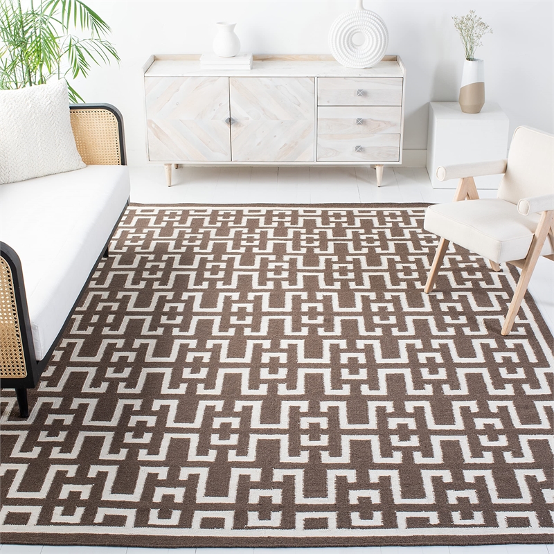 Safavieh Dhurries 6' X 9' Hand Woven Flat Weave Rug