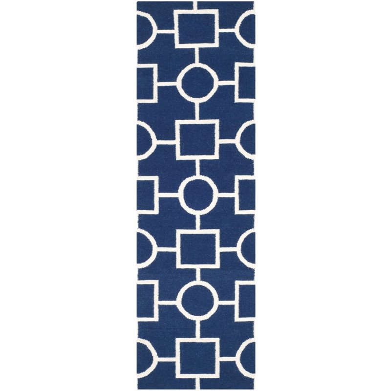 Safavieh Dhurries 6' Round Hand Woven Flat Weave Rug