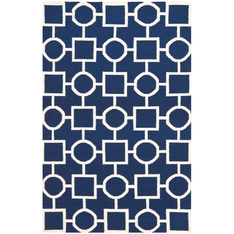 Safavieh Dhurries 6' Round Hand Woven Flat Weave Rug