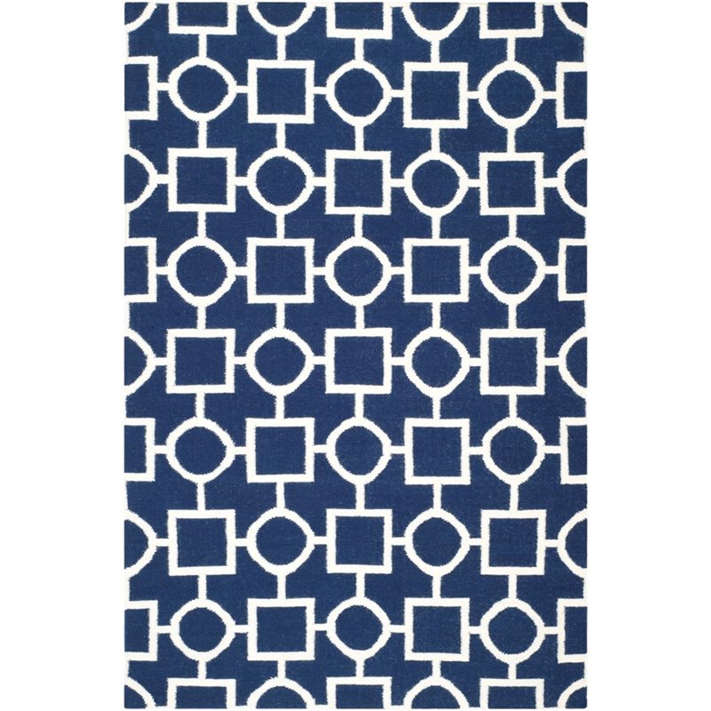 Safavieh Dhurries 6' Round Hand Woven Flat Weave Rug