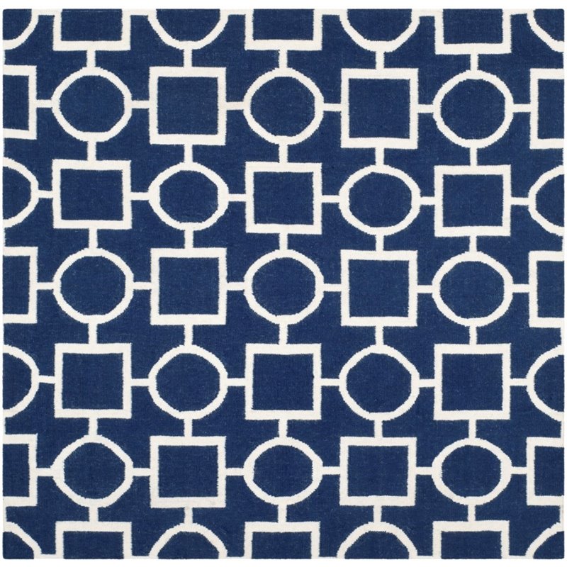 Safavieh Dhurries 6' Round Hand Woven Flat Weave Rug