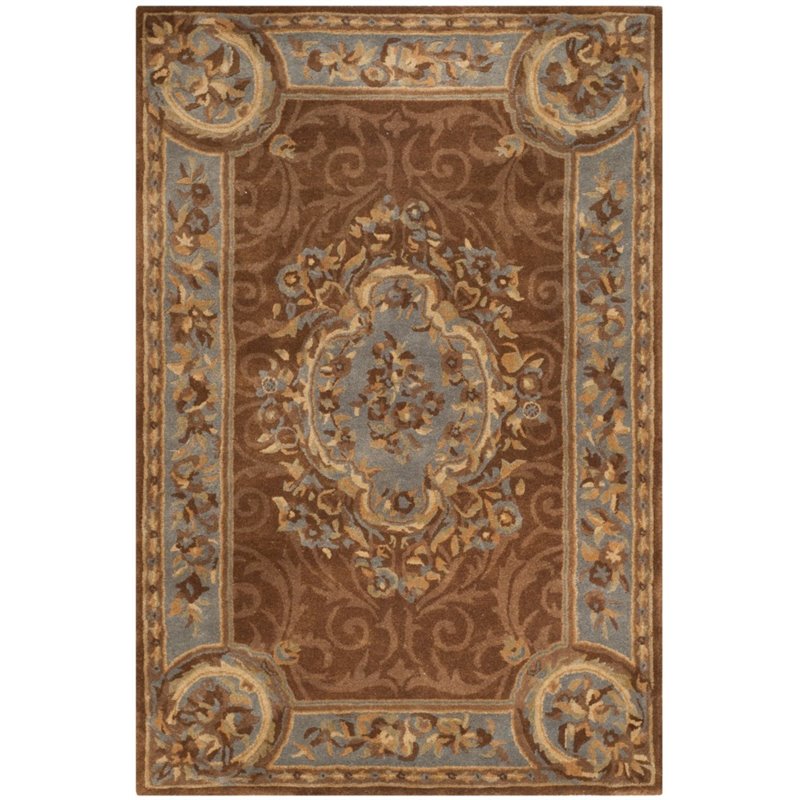 Safavieh Empire 5' X 8' Hand Tufted Wool Rug in Blue and Brown