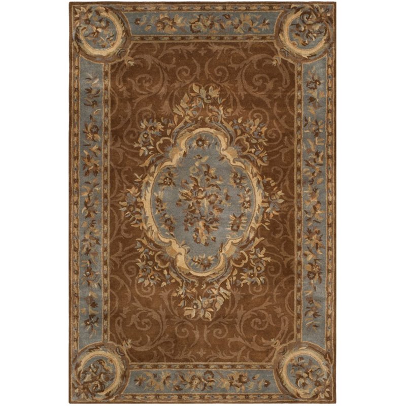 Safavieh Empire 5' X 8' Hand Tufted Wool Rug in Blue and Brown