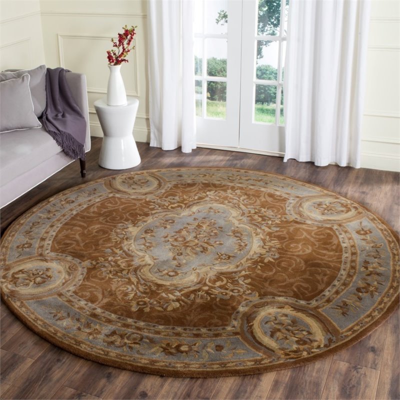 Safavieh Empire 5' X 8' Hand Tufted Wool Rug in Blue and Brown